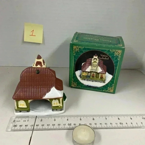 Giftco Inc Ceramic Train Station Votive Candle Holder - Picture 3 of 7